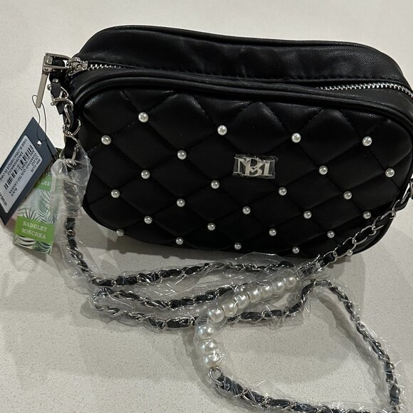 BADGLEY MISCHKA Quilted Camera Bag with Pearls - Picture 5 of 7